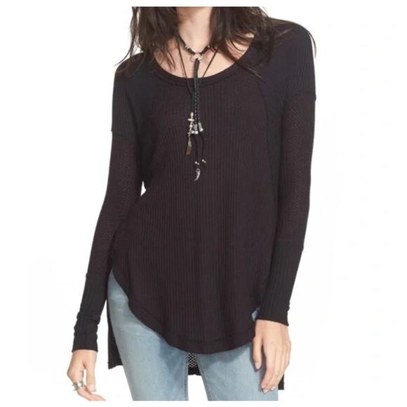 Free People Ventura High Low Thermal Tunic Top Size Small - Picture 9 of 9